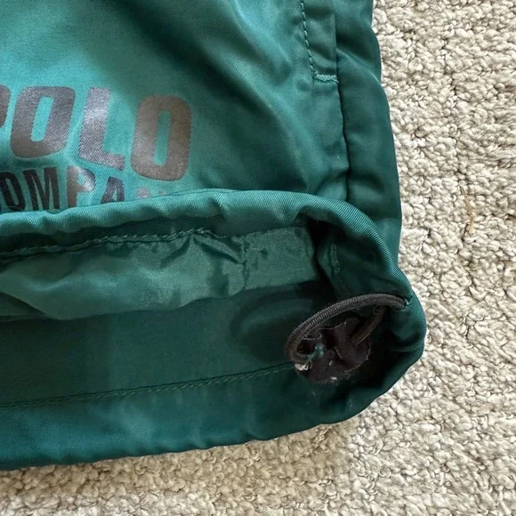 Vintage Polo Jeans Ralph‎ Lauren Green Nylon Windbreaker Hoodie Jacket Medium - Picture 8 of 11